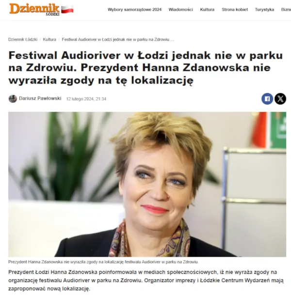 Dziennik Łódź: Festiwal Audioriver w Łodzi